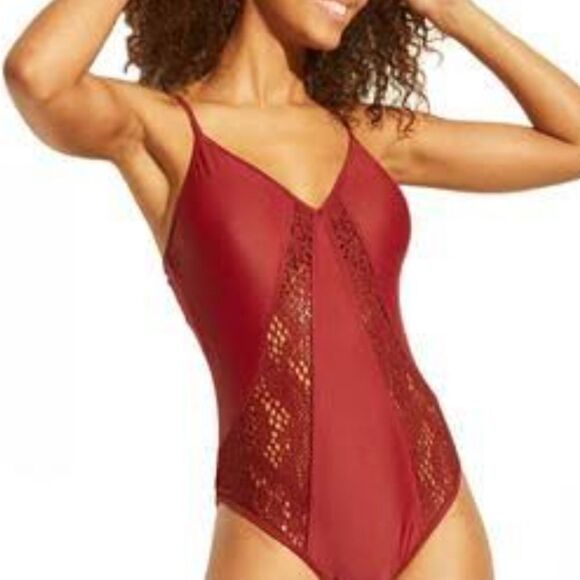 WOMEN"S SHADE &SHORE LACE DESIGN DETAILS ONE-PIECE WOMEN"S SWIMSUITS - Picture 14 of 14